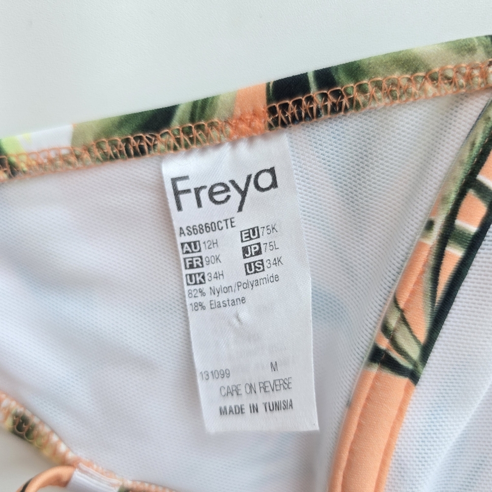 Freya Tropical Print Halter Bikini Top Birds In Paradise Full Figure Bust 34K - Picture 11 of 12